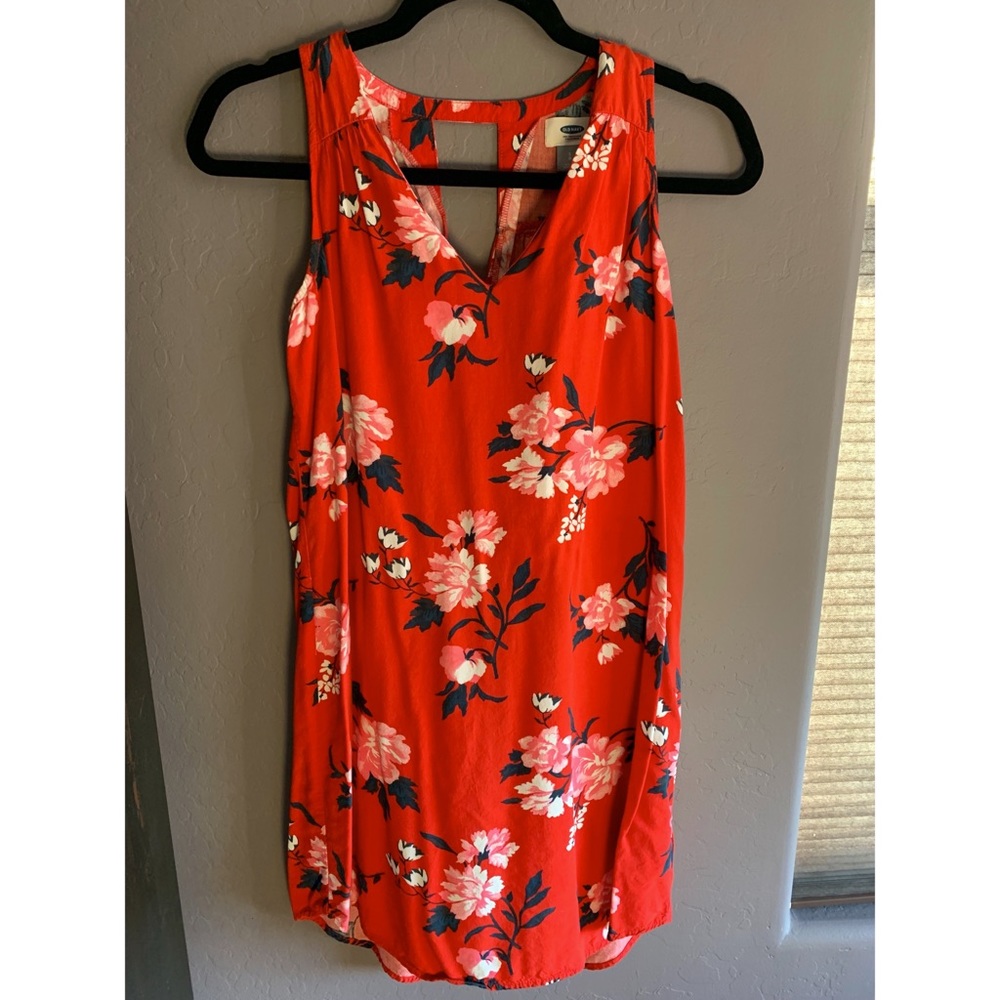🌟 Old Navy Red Floral Print Dress Size Small Petite